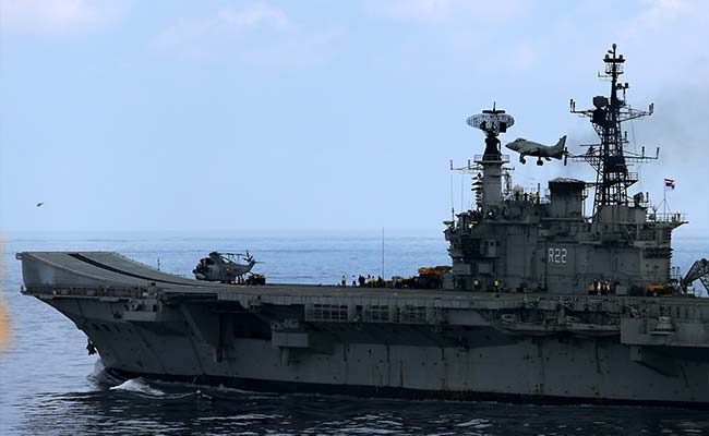 A rare pic - A Harrier coming in to land on the Viraat! #Nostalgia