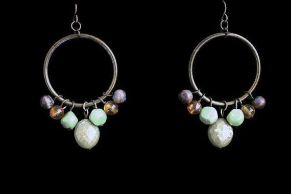 etsy.com/listing/238434… #beadedhoopearrings #bohoearrings #bohohoopearrings #hippieearrings #TeamLove