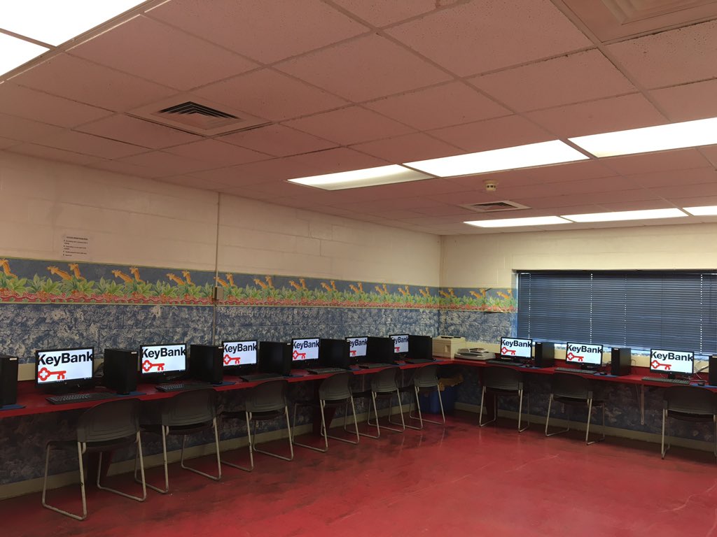 SenecaBabcock's tweet image. We just opened our @keybank resource lab equipped with 20 new computers, a smart board and 55&quot; TV.#KeyBankFoundation