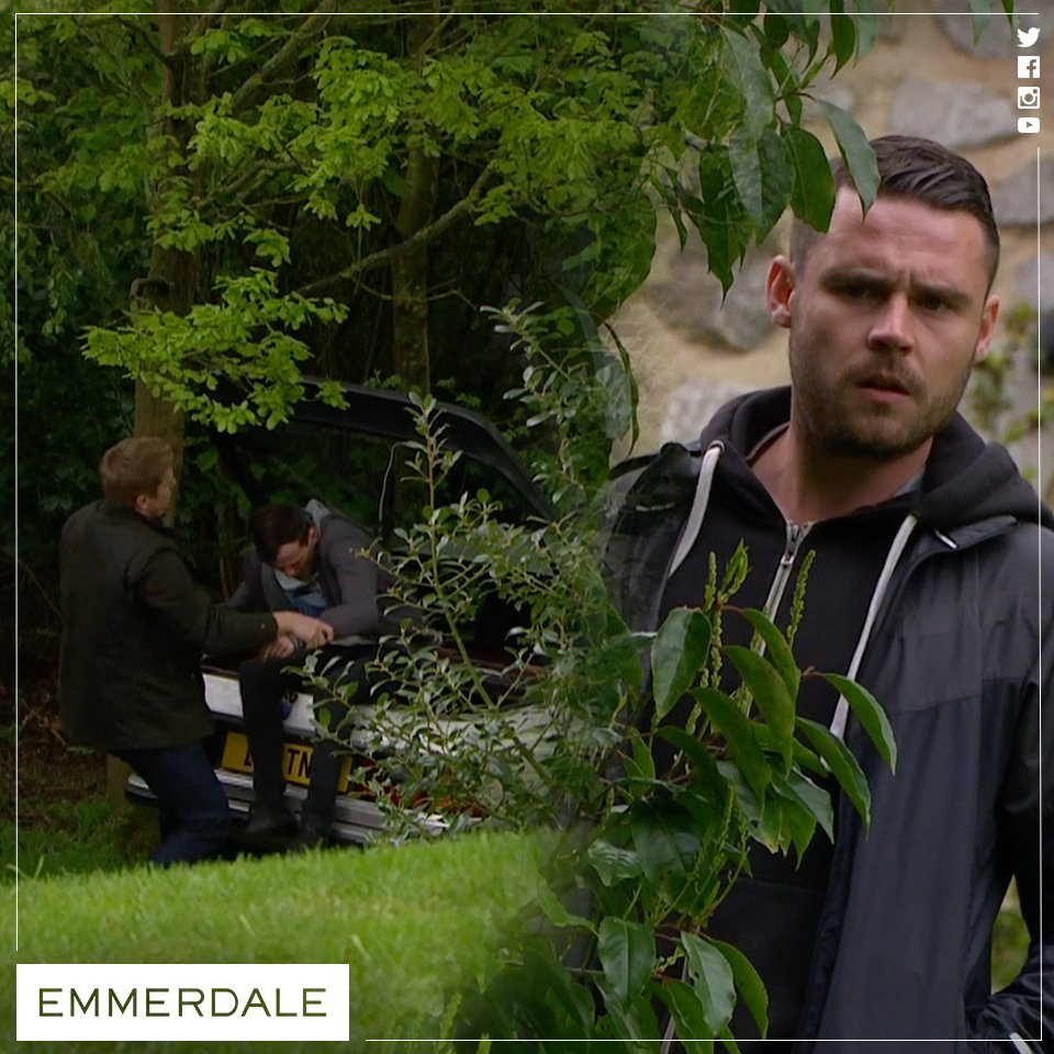 emmerdale's tweet image. That awkward moment you catch your boyfriend freeing someone from the boot of his car #ThereGoesDateNight #Emmerdale