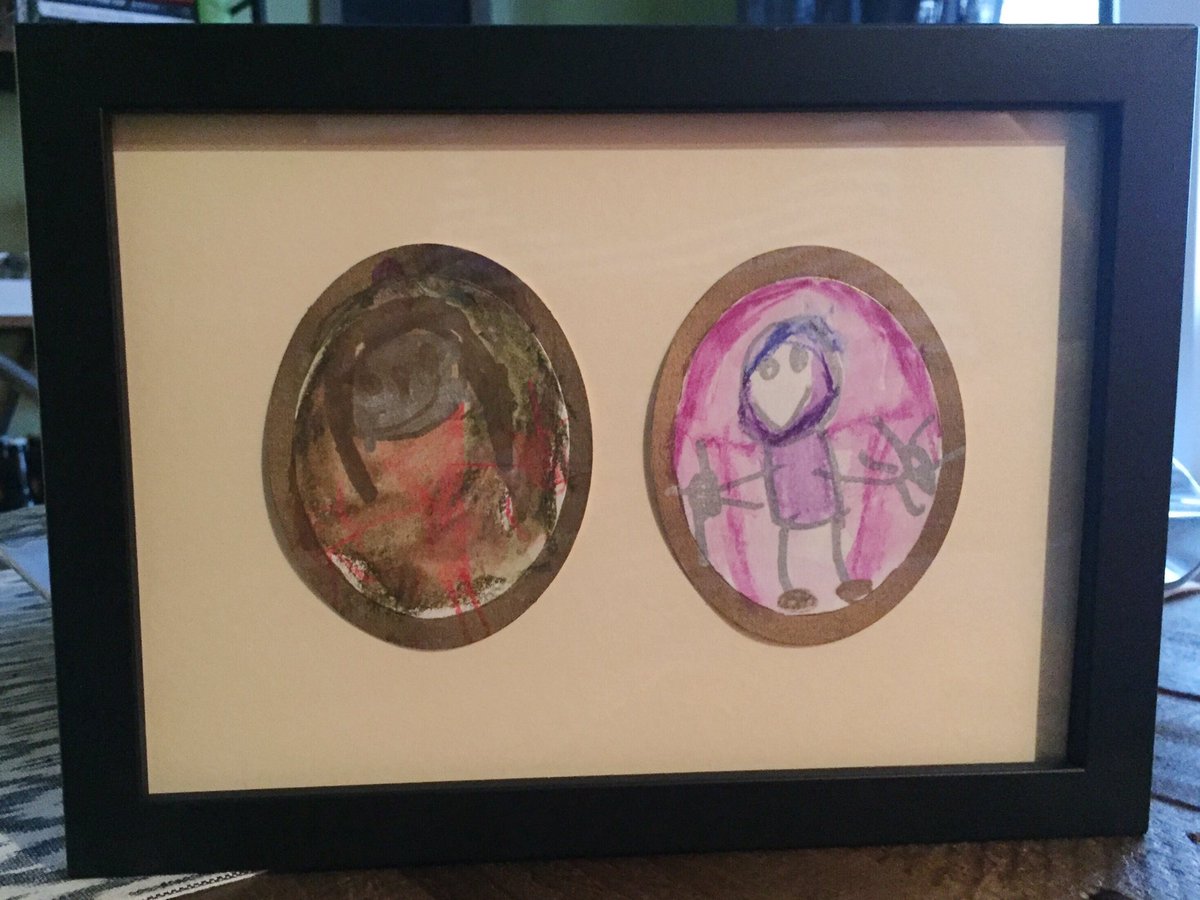BigForkLilSpoon's tweet photo. @MilwaukeeArt we loved the cameo portraits at Summerfest so much, we had them framed! Art by Etta, 4 1/2 https://t.co/pBkkRirdqs