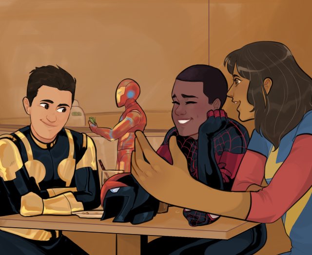 NotSoNewToThis's tweet image. "Still can't believe Mister Stark payed for lunch."