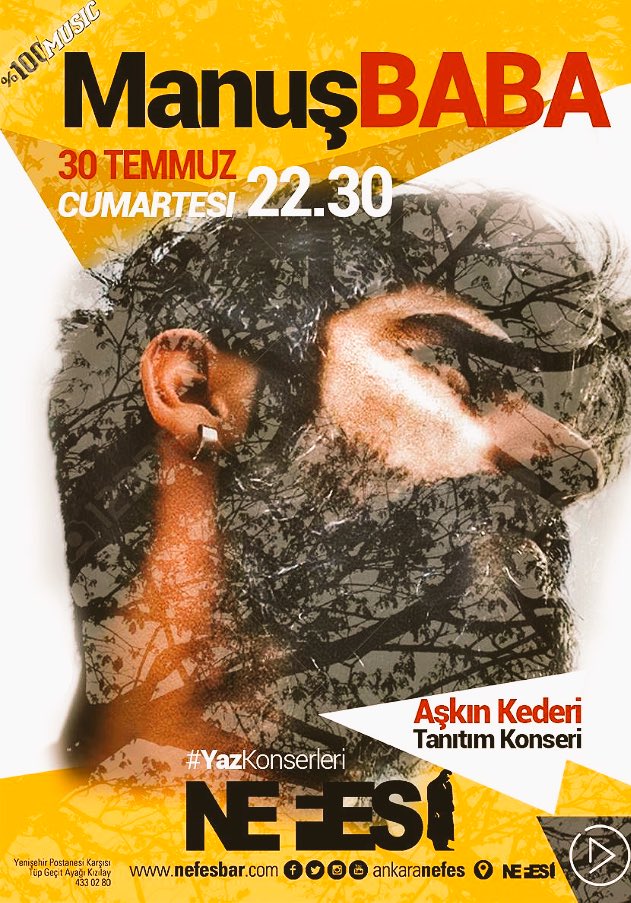 Manuş Baba, 30 Temmuz, 22.30 da NEFES Sahnede. retweet eden iki kişiye çift kişilik davetiye armağanımız. #manuşbaba