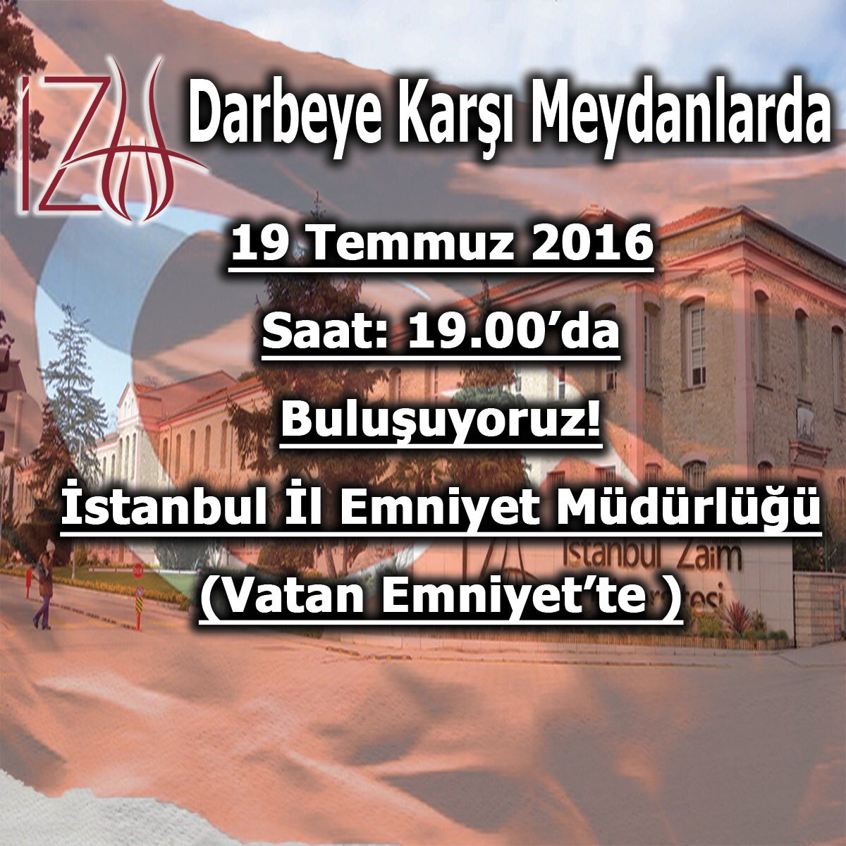 Demokrasi nöbeti daha bitmedi! #İZÜDarbeyeKarşı #MilletçeMeydanlardayız