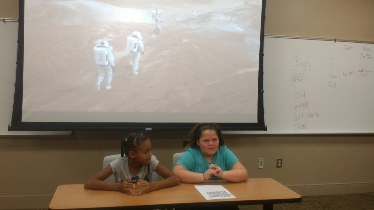 tchavis1108's tweet photo. Mission to Mars: STEM camp! Examining Mars weather and writing forecasts! @dcrawfordbge @jlee_bge @Supt_LCSS https://t.co/drzLUu7GWP