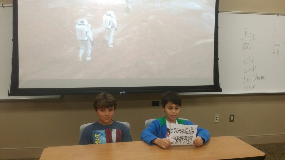 tchavis1108's tweet photo. Mission to Mars: STEM camp! Examining Mars weather and writing forecasts! @dcrawfordbge @jlee_bge @Supt_LCSS https://t.co/drzLUu7GWP