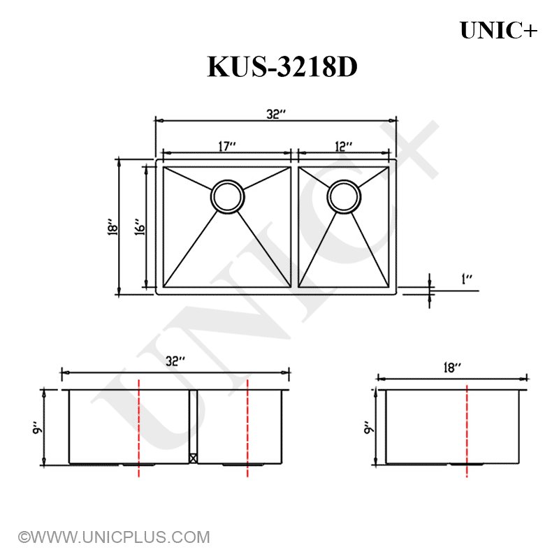 unicplus's tweet photo. 32" Contemporary Style Zero-Radius Stainless Steel Kitchen Double bowl Sink 60/40 split with Free accessories!! https://t.co/Cn7YVea361