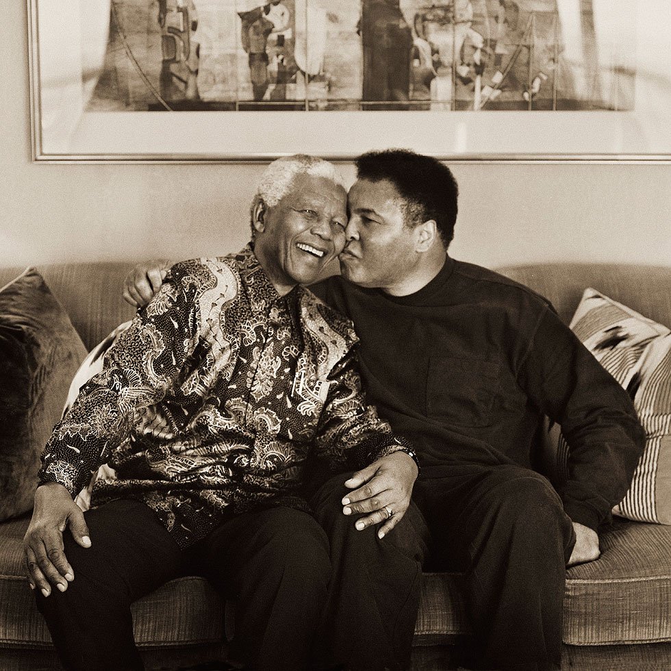 MuhammadAli's tweet photo. "The brave man is not he who does not feel afraid, but he who conquers that fear." @NelsonMandela #MandelaDay https://t.co/k2nBHb0i6m