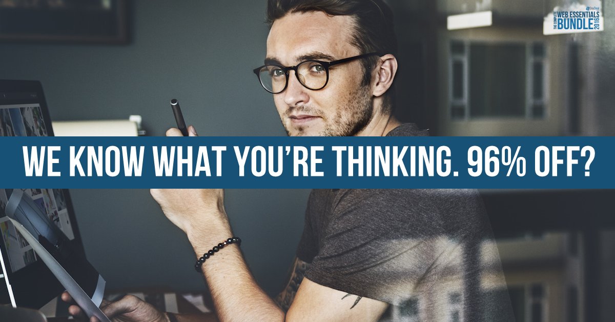 5DayDeal's tweet image. It&apos;s crazy right?! #WebEssentials ENDS tmrw! Better stop thinking and start clicking - 5daydeal.com #save