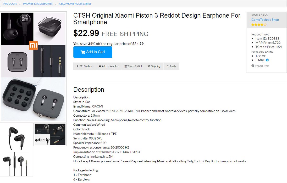 CompTechnicShop's tweet image. tripleclicks.com/detail.php?ite…

CTSH Original Xiaomi Piston 3 Reddot Design Earphone For Smartphone