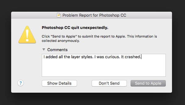 charbangs's tweet image. Curiosity killed the Photoshop document. #designerproblems