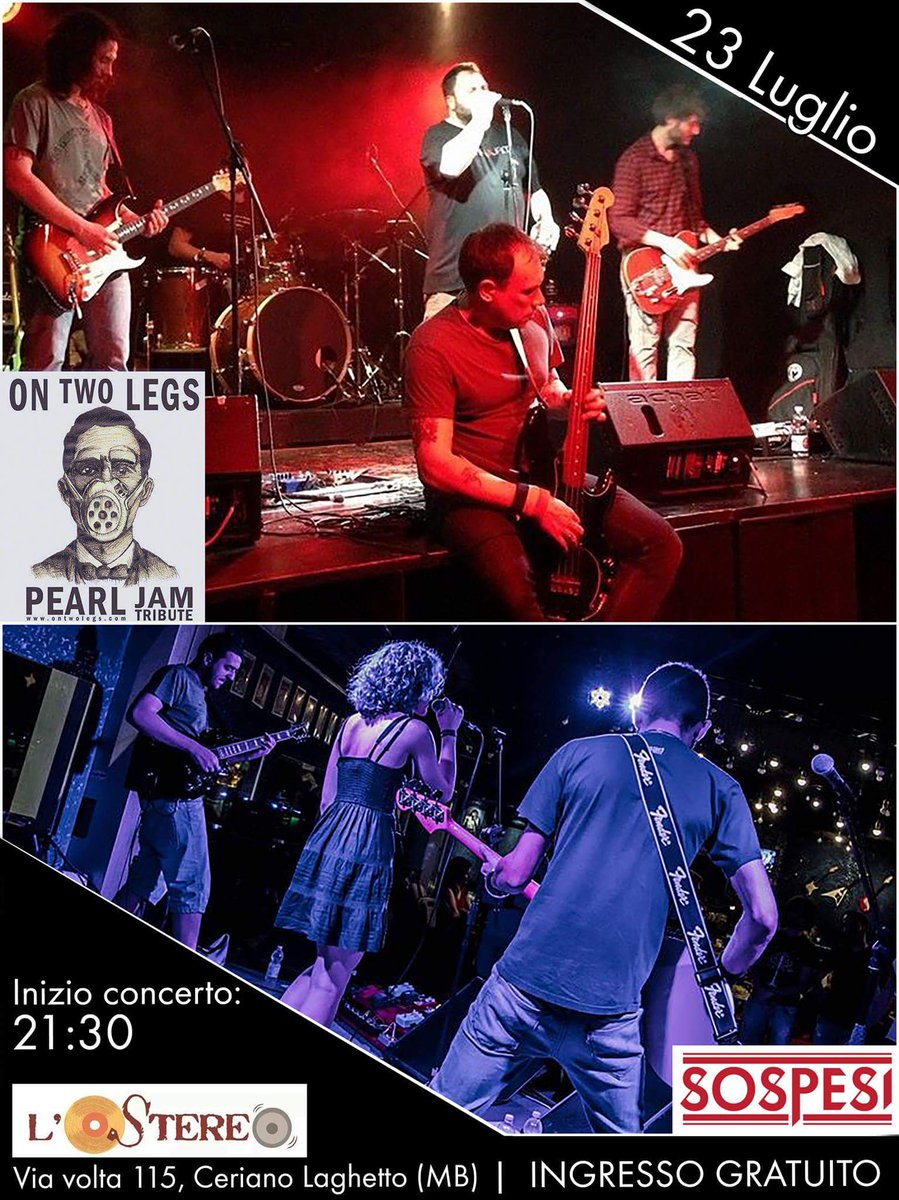 OnTwoLegsPJ's tweet photo. Next Saturday we rock #Ostereo in #CerianoLaghetto with #Sospesi  @SalvoPJ @SantiagoValori #PearlJam #tributeband https://t.co/eBEM4KzD9B