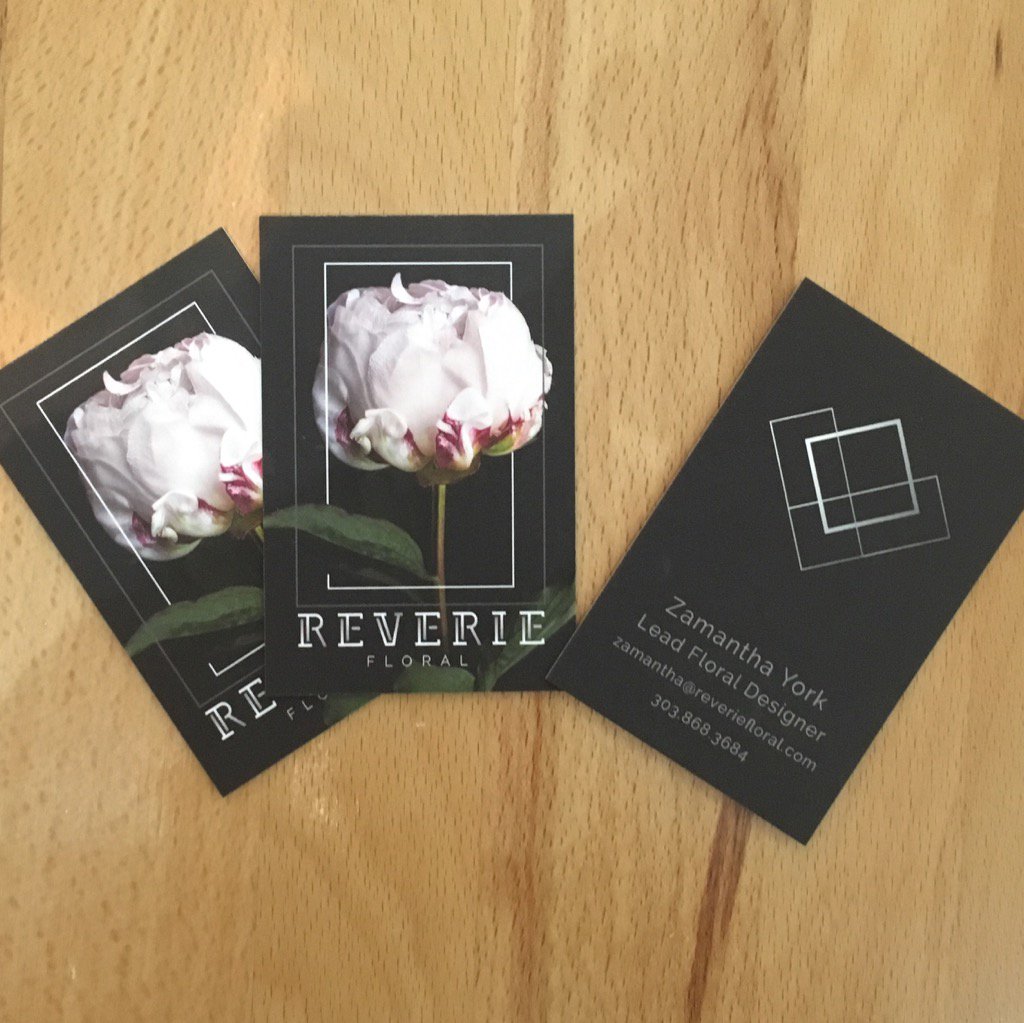 New business cards are in @Reverie_Floral #floraldesign #Denver #wedding #event #rockymountainbride