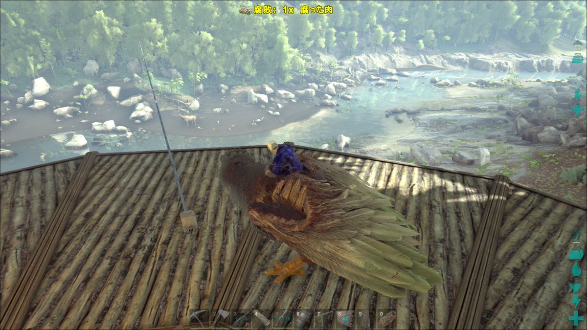 ぽんこつ Gamer レッドウッドのツリープラットホームに水道蛇口を近くの川から引いてみた 斜めにすりゃ良かったかな Ark Arkse