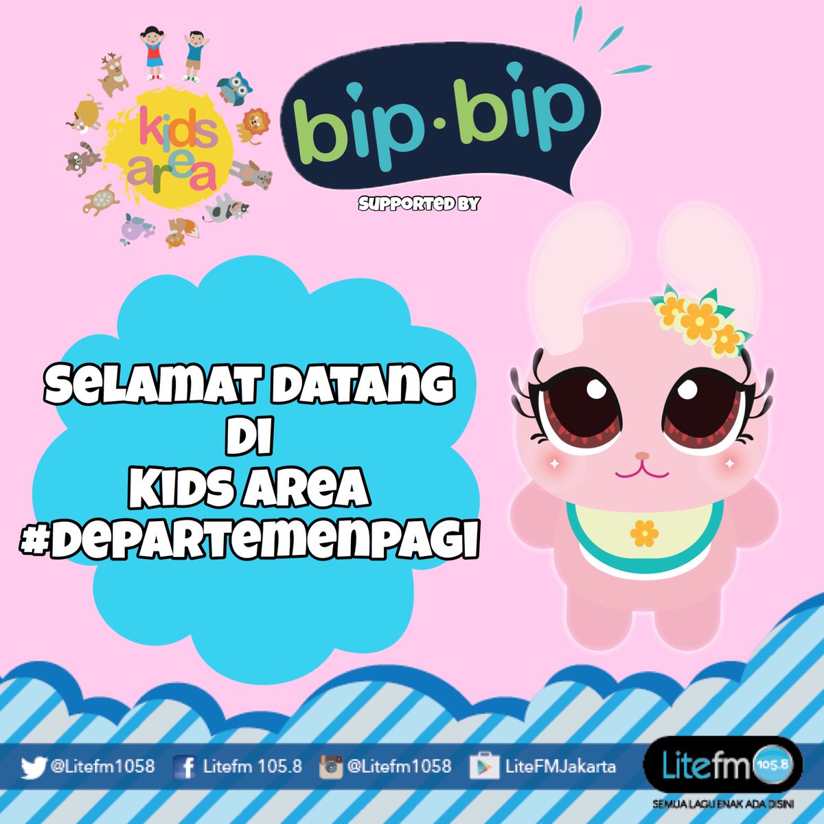 most1058's tweet photo. Little Lite, yuk dengerin #KidsArea hingga jam 7 🎉 Supported by @bipbipwatch #DepartemenPagi #BipBipWatch https://t.co/Q2FWkYfIgE
