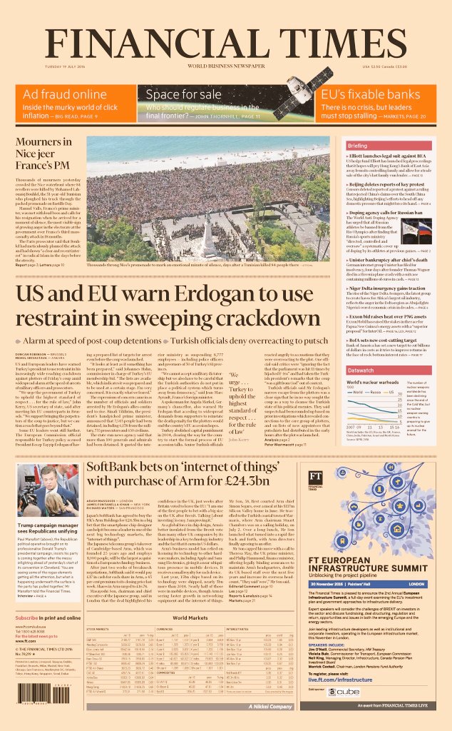 ICU_UA's tweet photo. Just published:
Front page of the @FT, both editions (int & UK), Tuesday, July19.
#qualitypress #якіснапрeса https://t.co/qcSxXFjPN1