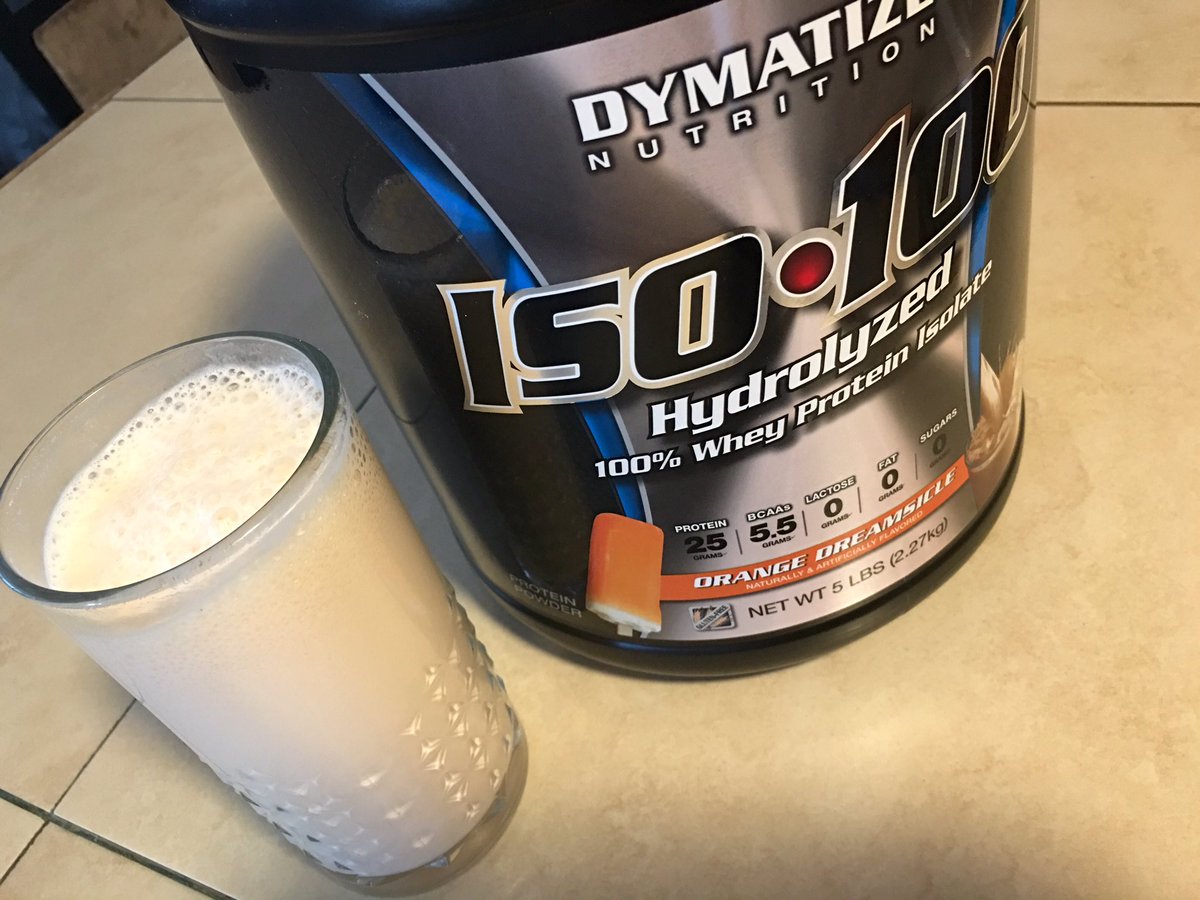 Tall glass of #creamy #OrangeDreamsicle #ISO100 #Protein from @dymatize #BodyBuilding #Muscle #Dymatize #FitFam #Wow