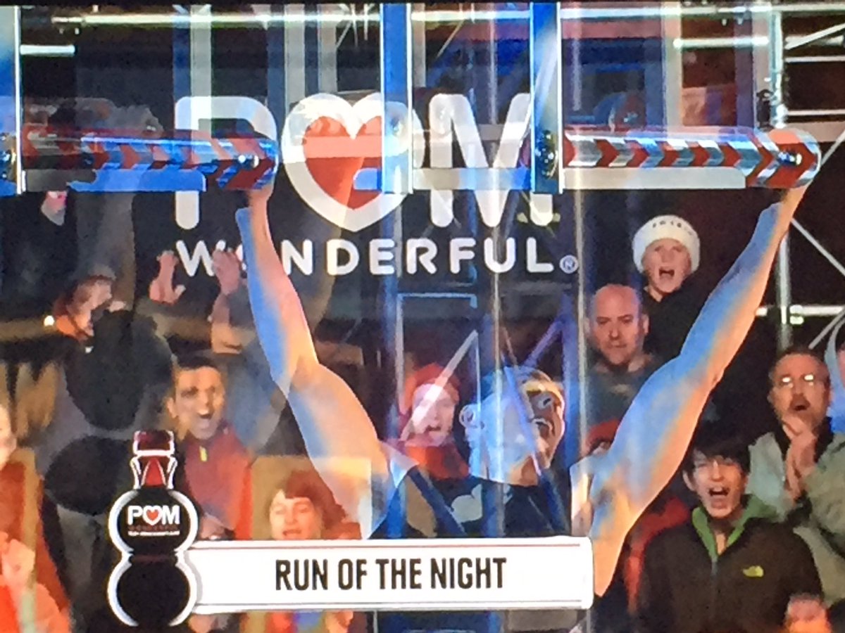 RodMassey's tweet photo. Congrats, @TravRosen for the @pomwonderful #RunOfTheNight on @nbcninjawarrior ! https://t.co/vOLjQ0fJYu