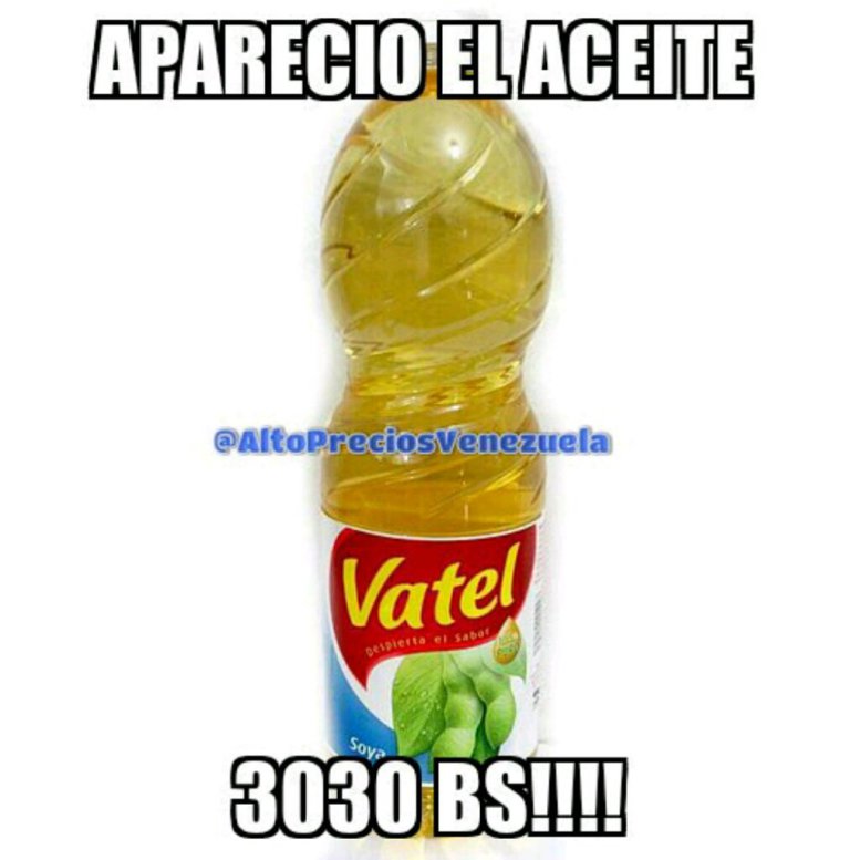 vivalca28's tweet photo. ¡APARECE ACEITE VATEL CON PRECIO "SUSTO" EN SOCIALISMO DEL SIGLO 21! ¡SU PRECIO Bs 3.030,ºº!! https://t.co/HRtozyv0KN