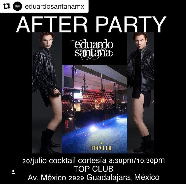 edduardosantana's tweet image. Nos vemos el 20 después del desfile en el AFTER PARTY #EduardoSantana Ss 17 en TOP CLUB! #Intermoda #designercorner