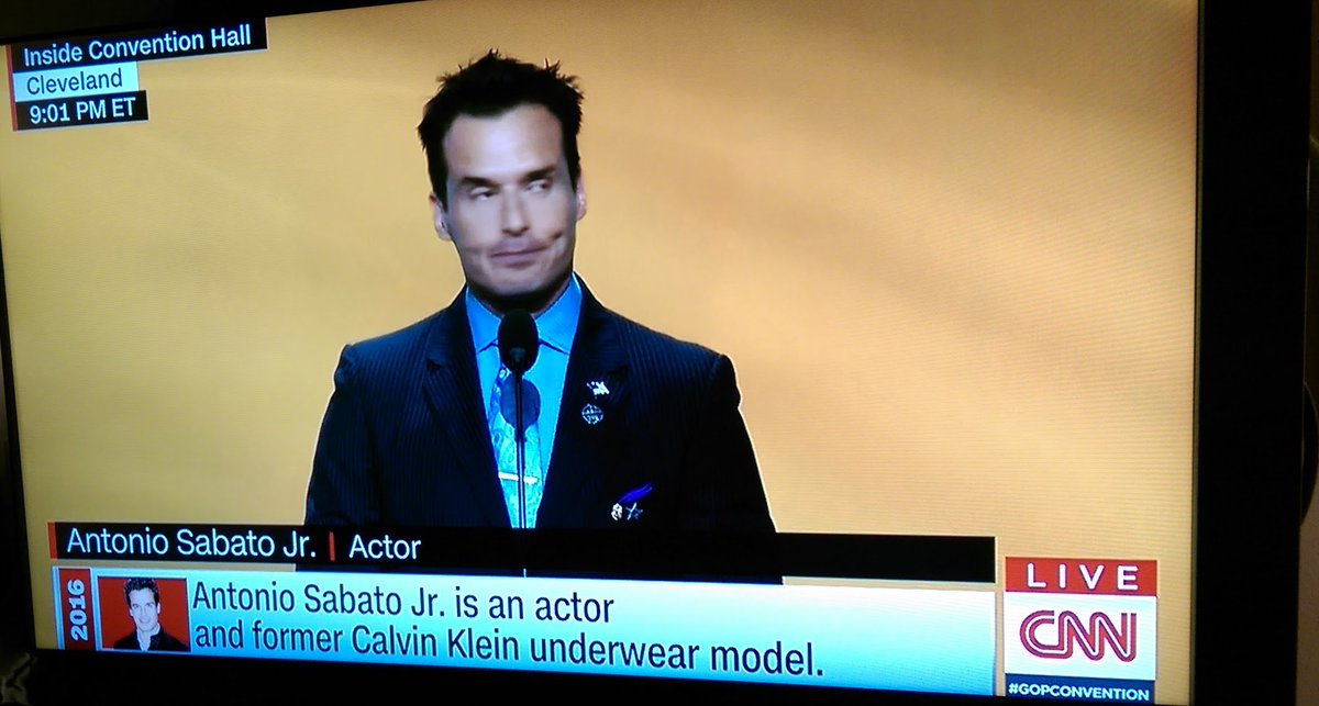PerfectScenes_'s tweet image. Republican Convention - Calvin Klein Male Model Speaker