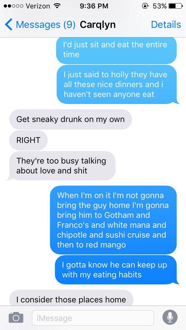 ApeyFlaim's tweet photo. What Carolyn and I would do if we were @JoelleFletcher #thebachlorette #girlsgottaeat https://t.co/ubR3TwSzT3