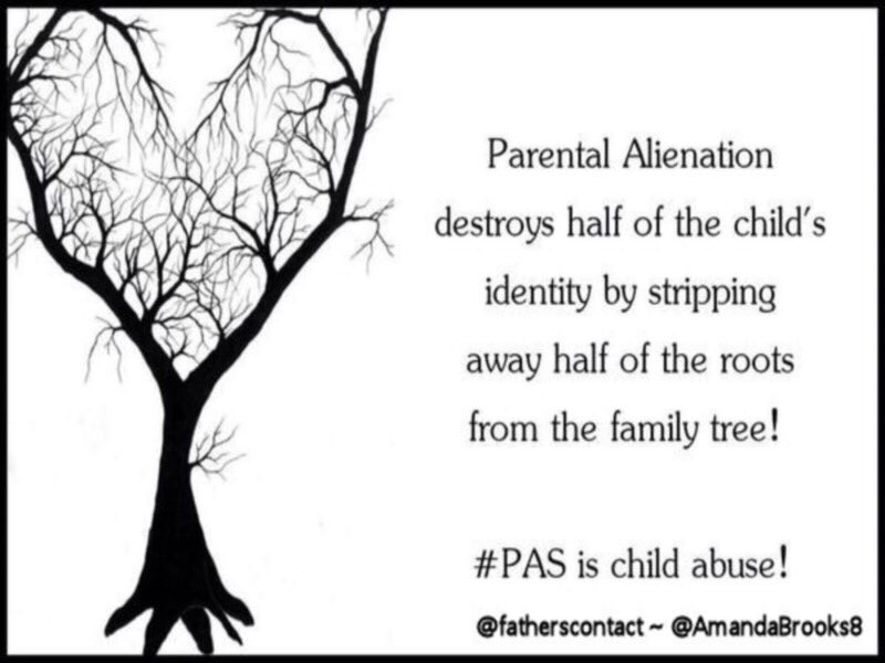 fatherscontact's tweet photo. Parental Alienation destroys half of the child's identity by stripping away half of the family roots. #PASAwareness https://t.co/RSNxMloumP