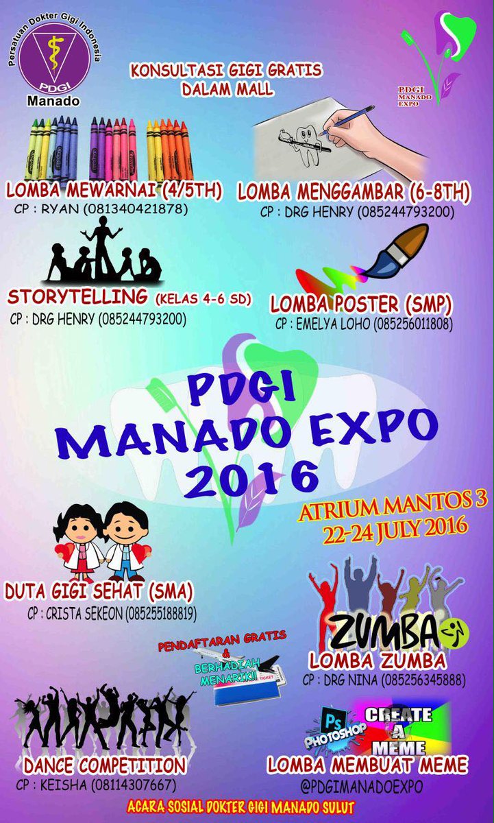 Serunya rangkaian kegiatan PDGI Manado Expo 2016, bertaburan hadiah menarik. Yuk cek IG : pdgimanadoexpo
