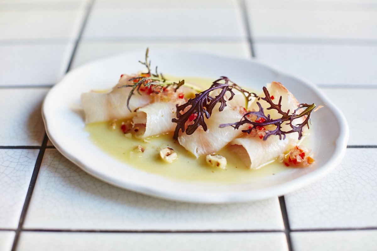martinceviche's tweet photo. We love this Tiradito de Cobia: Sustainable black cobia, plantain vinegar, hazelnut oil. Aquí se cocina con cariño. https://t.co/BUbqi6mck8