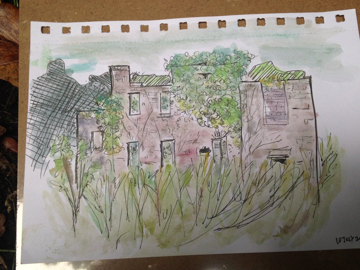 innerforth's tweet image. Looking back at how our sketchers captured Kennetpans in ink and watercolour with @edinsketcher @kennetpanstrust