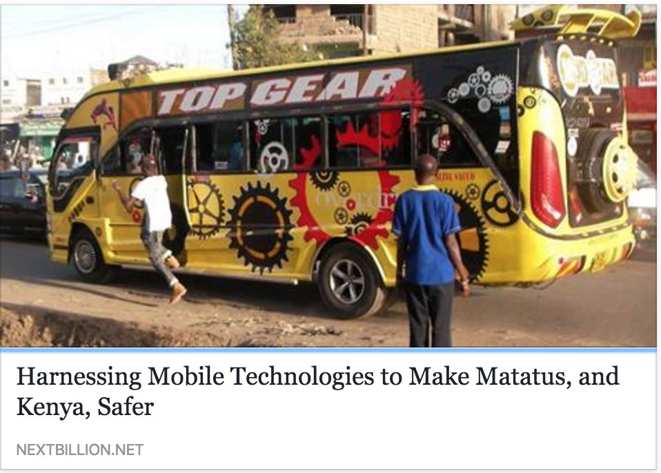 echo_mobi's tweet photo. #SmartMatatu featured on @NextBillionHC #NextThoughtMonday, check it out: https://t.co/nSr2GeMSkA #IoT #ICT4D https://t.co/eBnvvVZvUb