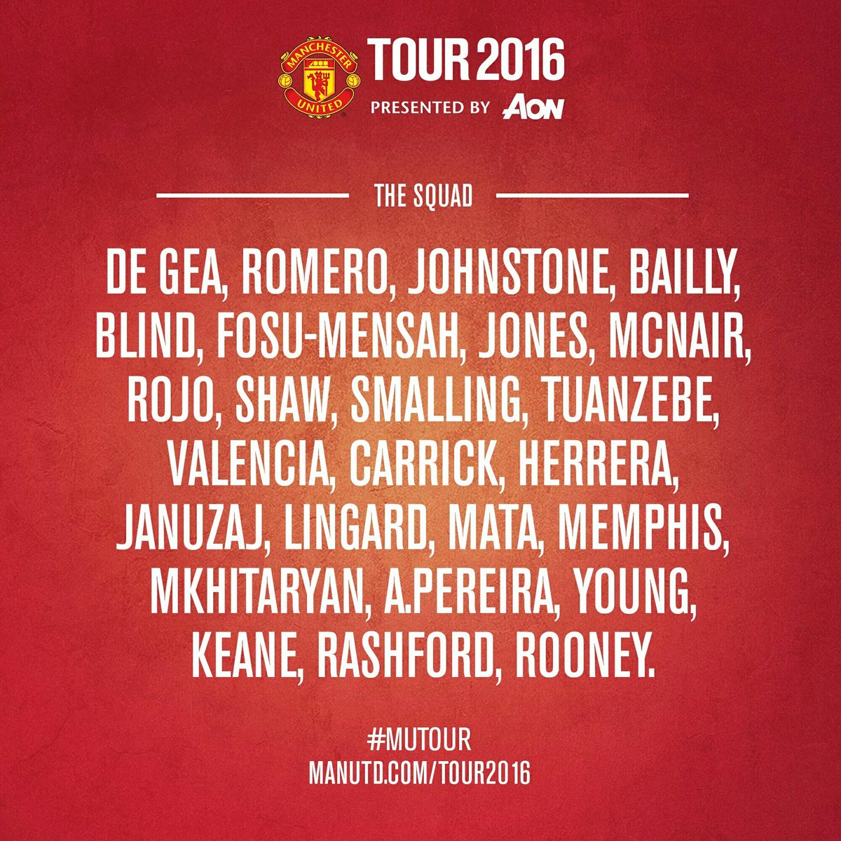 MUFCworld_com's tweet image. Here it is #mufc confirmed, 25-man squad heading to China for #MUTOUR