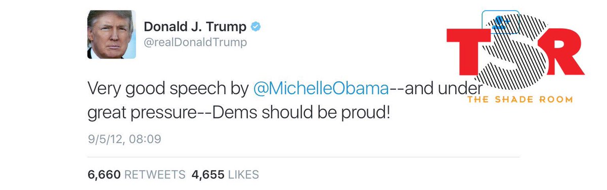 TheShadeRoom's tweet photo. When you've been taking notes since 2012 😩 #MelaniaTrump #MichelleObama https://t.co/EXI6bbRGQp