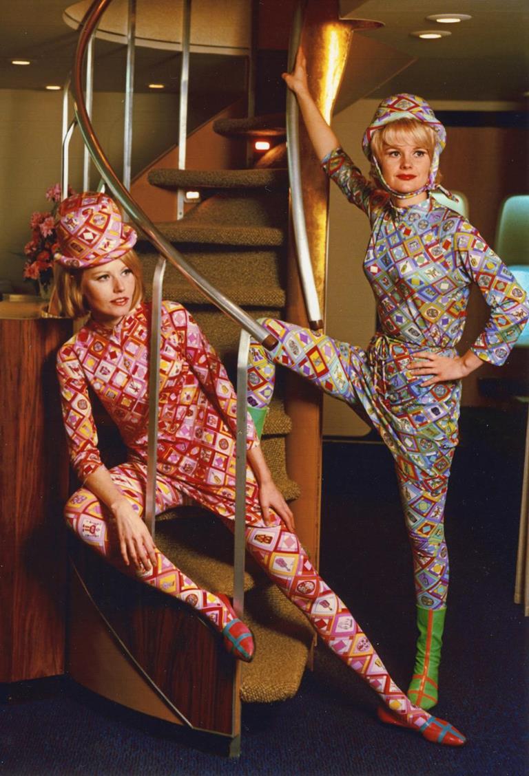 holland_tom's tweet photo. Uniforms worn by cabin attendants working for Braniff Airlines in the 60s #Groovy https://t.co/Ehj0N7EJmQ
