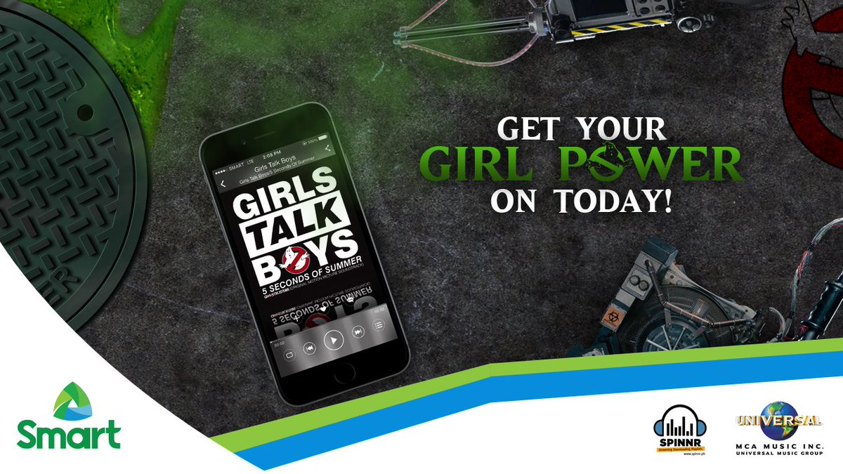 SpinnrPH's tweet photo. The girl power is strong on the movie Ghostbusters! Relive the fun by listening to 5SOS' Girls Talk Boys on Spinnr! https://t.co/zAnhUi9CAB