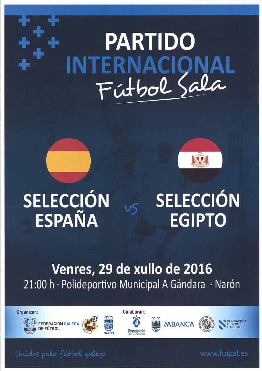 dameuntoke's tweet image. Cartel do partido entre @SeFutbol Sala e #Exipto. Entradas a 10 €, 5 € para menores de 5 anos. #Futsal