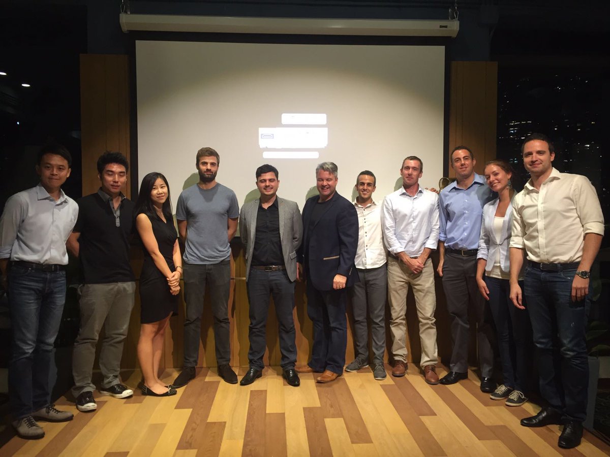 Seedstars's tweet photo. Huge congrats to @uhooair (far left!) who won #SSWHK last night! Seen with runners up @myfairtool and @gogenieapp https://t.co/cYRbOAxBOy