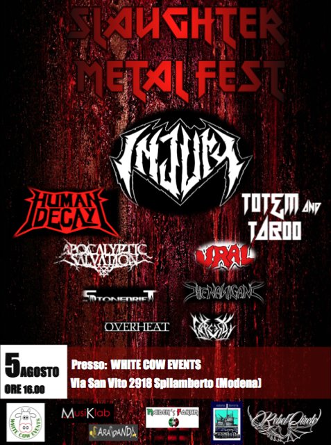 Metalitalia's tweet photo. SLAUGHTER METALFEST 2016: il 5 agosto in provincia di Modena #HUMANDECAY #INJURY - https://t.co/lcO5abrcY2 https://t.co/co2jTspp8N