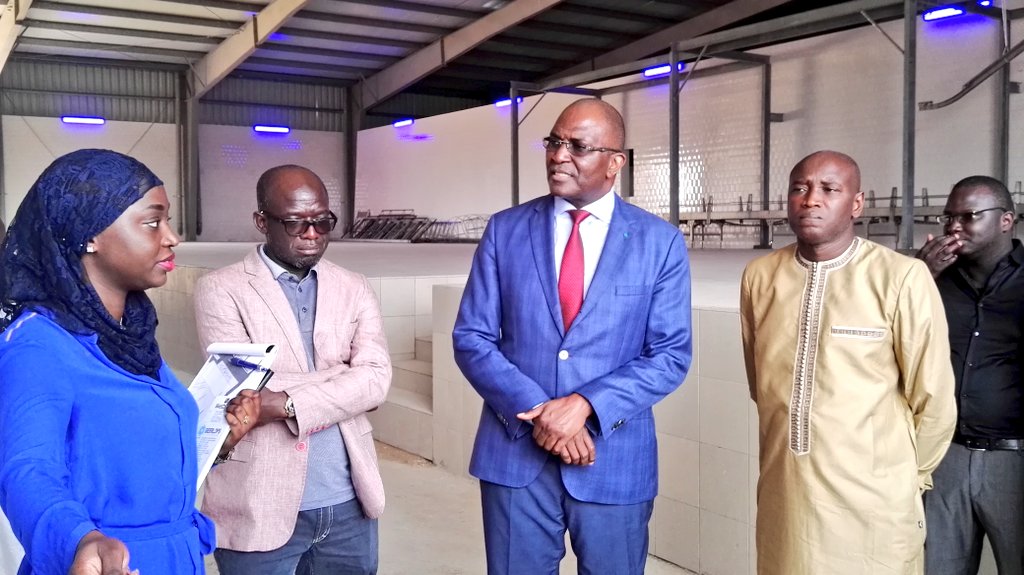 b_ngom's tweet photo. Visite du chantier de l'abattoir industriel de la SEDIMA avec M. Le Ministre .@Aly_Ngouille. https://t.co/MfwXiXQhVv