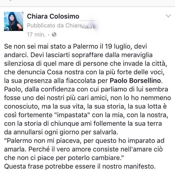 ChiaraColosimo's tweet photo. Guardando a Paolo #Borsellino sempre https://t.co/D9CKtaJ0GL