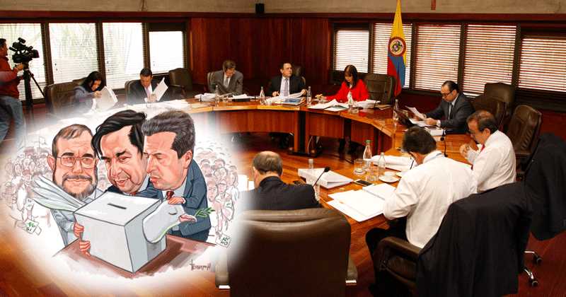 Javierciurlizza's tweet photo. Constitutional Court opened yesterday  heated race towards a peace plebiscite in Colombia. https://t.co/MukwHEZLbo