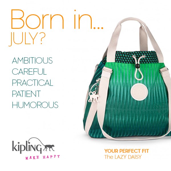 KiplingGlobal's tweet image. Born in July?! We associated the Lazy Daisy bag with your personality: bit.ly/29xoZnT #KiplingMakeHappy