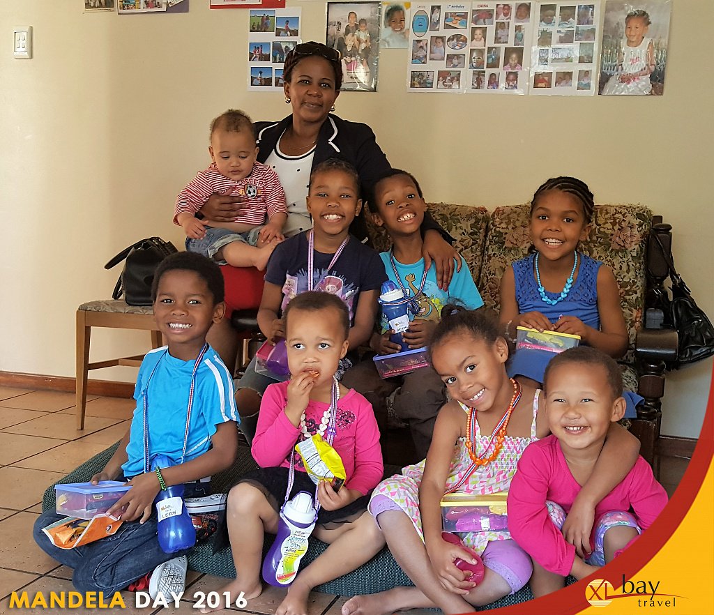 XLBayTravel's tweet photo. XL Bay Travel celebrates Mandela Day at Bethal Safe House - Phumla Mjoni with the beautiful children https://t.co/GQia1yS5CC