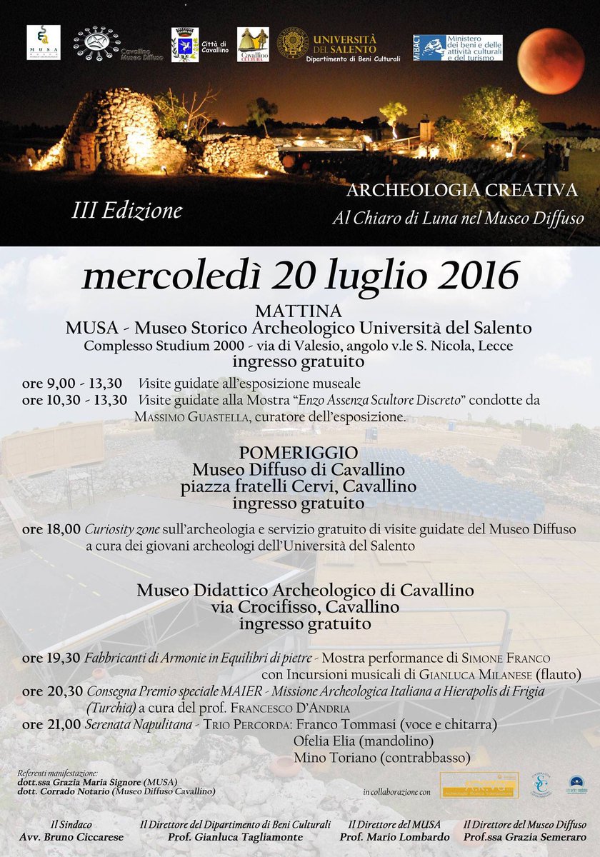 Evento da non perdere 😉. Vi aspettiamo domani #musei #archeologia #artecontemporanea #teatro #musica = #creativita'