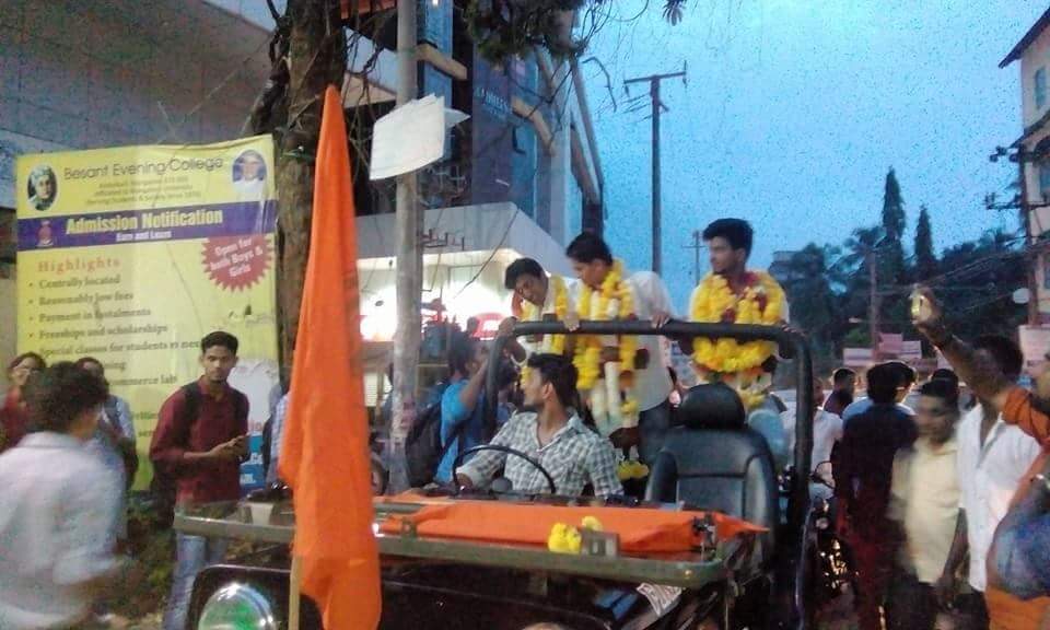 laveenkotian's tweet photo. #ABVP Wins all post in Besent Evening college, #Mangaluru. #StudentUnionElection  @ABVPKarnataka @ABVPVoice https://t.co/PjSmixPJov