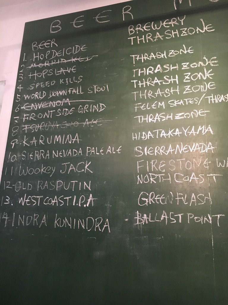 SmithBryanC's tweet photo. #TrashZone Surprisingly awesome beers in Yokohama https://t.co/8sNmKRh4U7