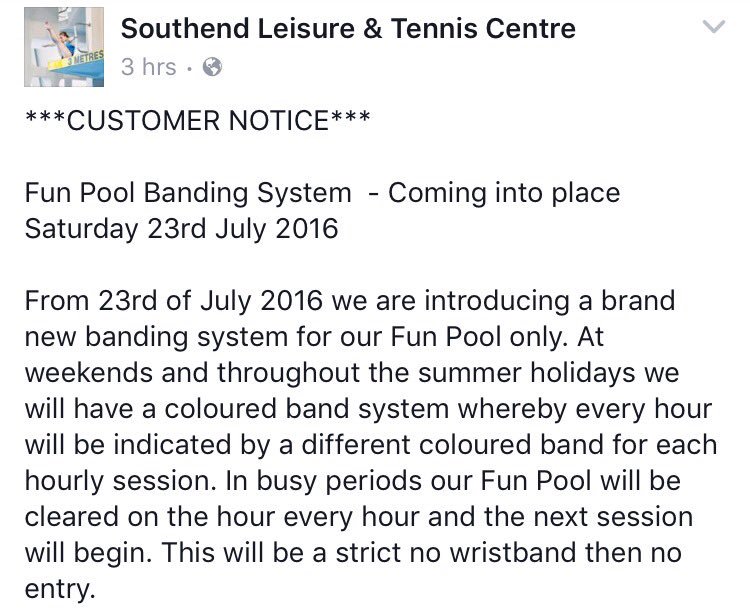 Southend_Centre's tweet image. *Customer Notice* #swimming #southendleisure  #funpool