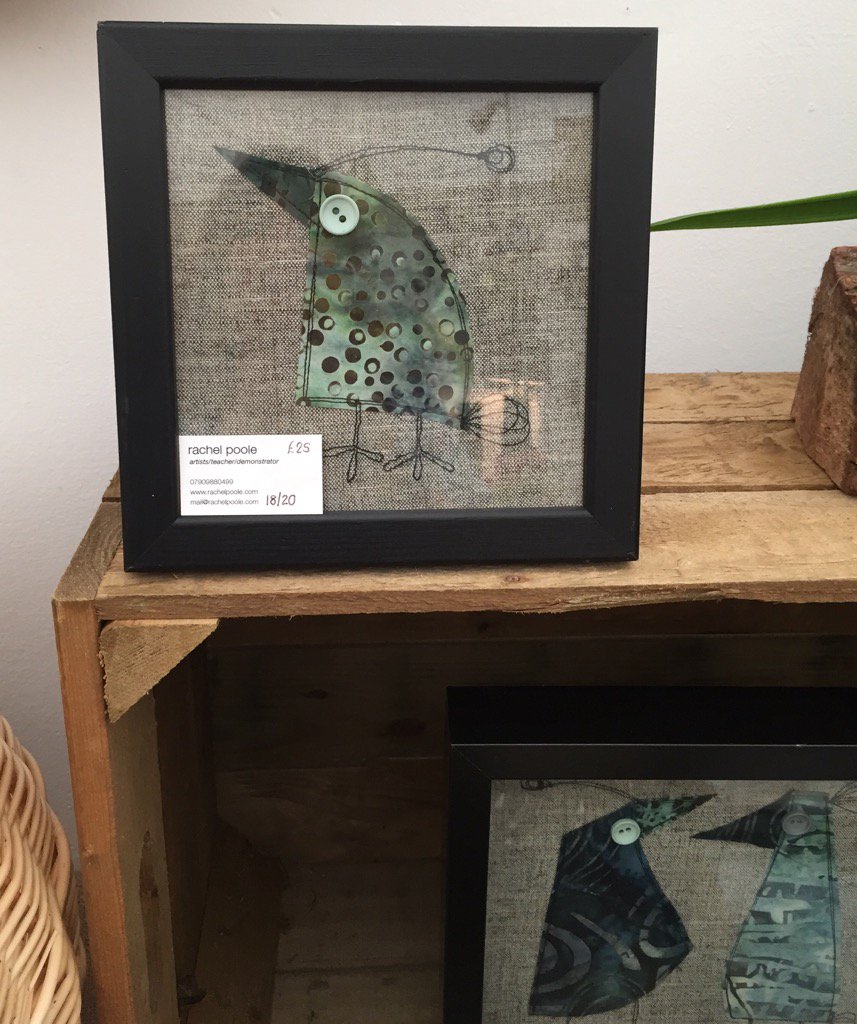 Characterful birds in mixed media by artist Rachel Poole seen at <a href="/ArtinAction1/">Art in Action</a> - My #DesignoftheDay