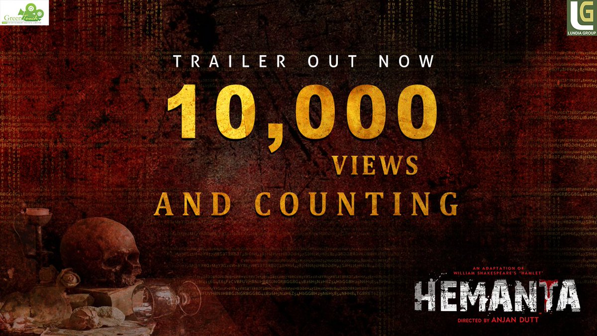 greentouchent's tweet photo. 'Share the trailer and thou shall not repent'-@anjandutt 
#Hemanta trailer crosses the #10k mark on @YouTubeIndia https://t.co/QT0Wx9qzz3