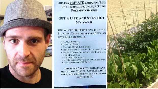 stay off my lawn grumpyoldman chases pokemon go players from his